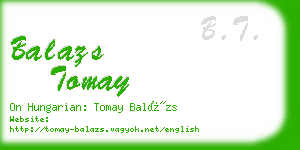 balazs tomay business card